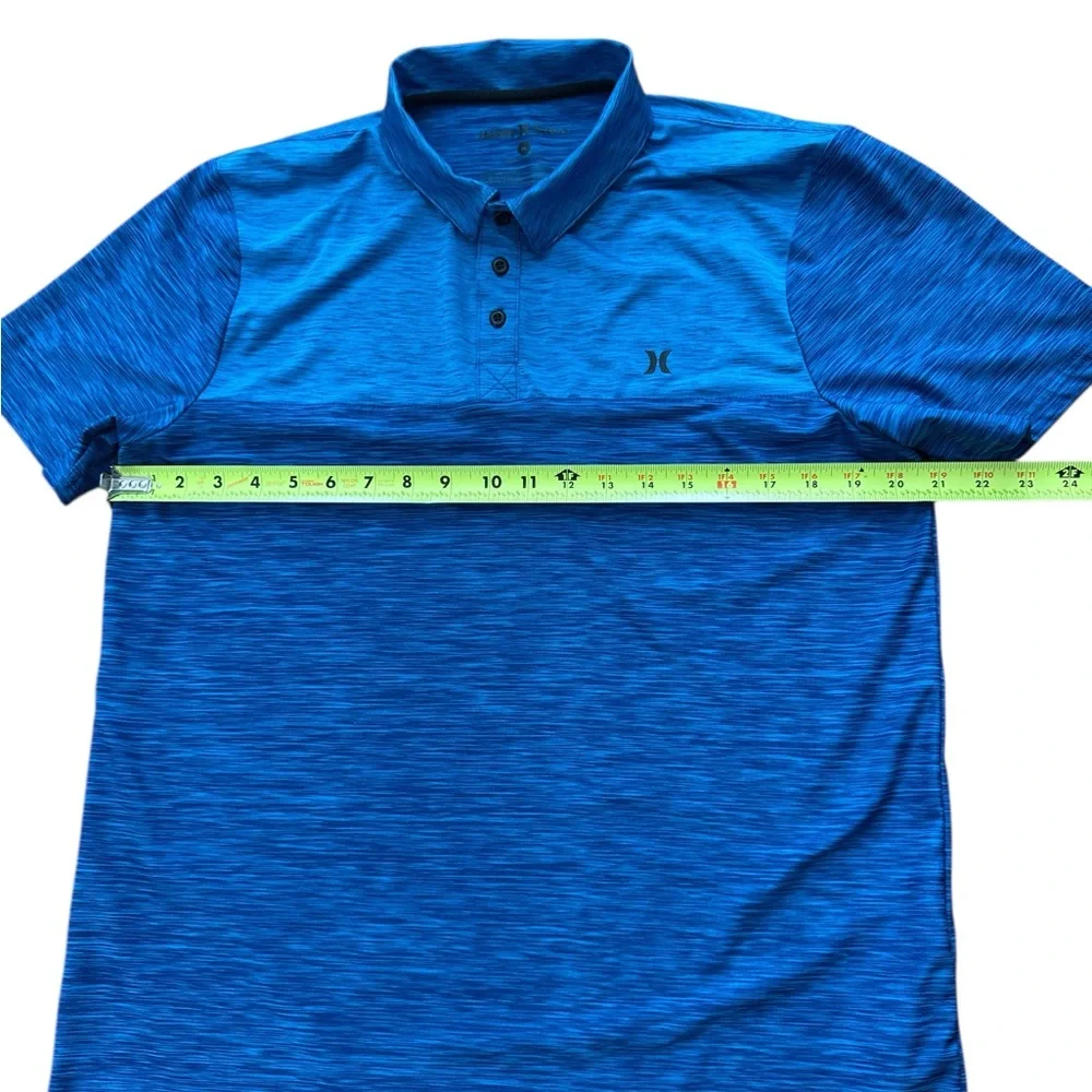 Hurley‎ Blue Two Tone Blue Polo Shirt Men’s Size Medium Logo Buttons Prep